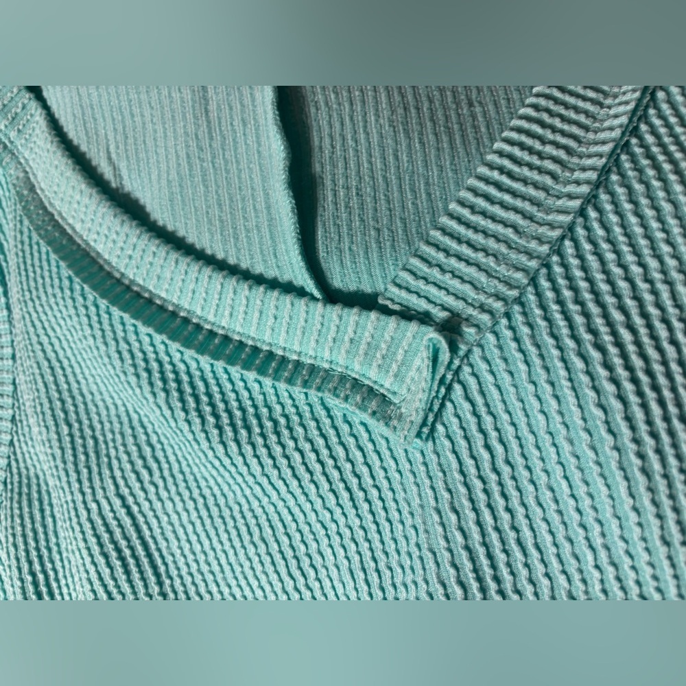 Andrée Ribbed Tank Top in Mint Turquoise - Picture 8 of 9